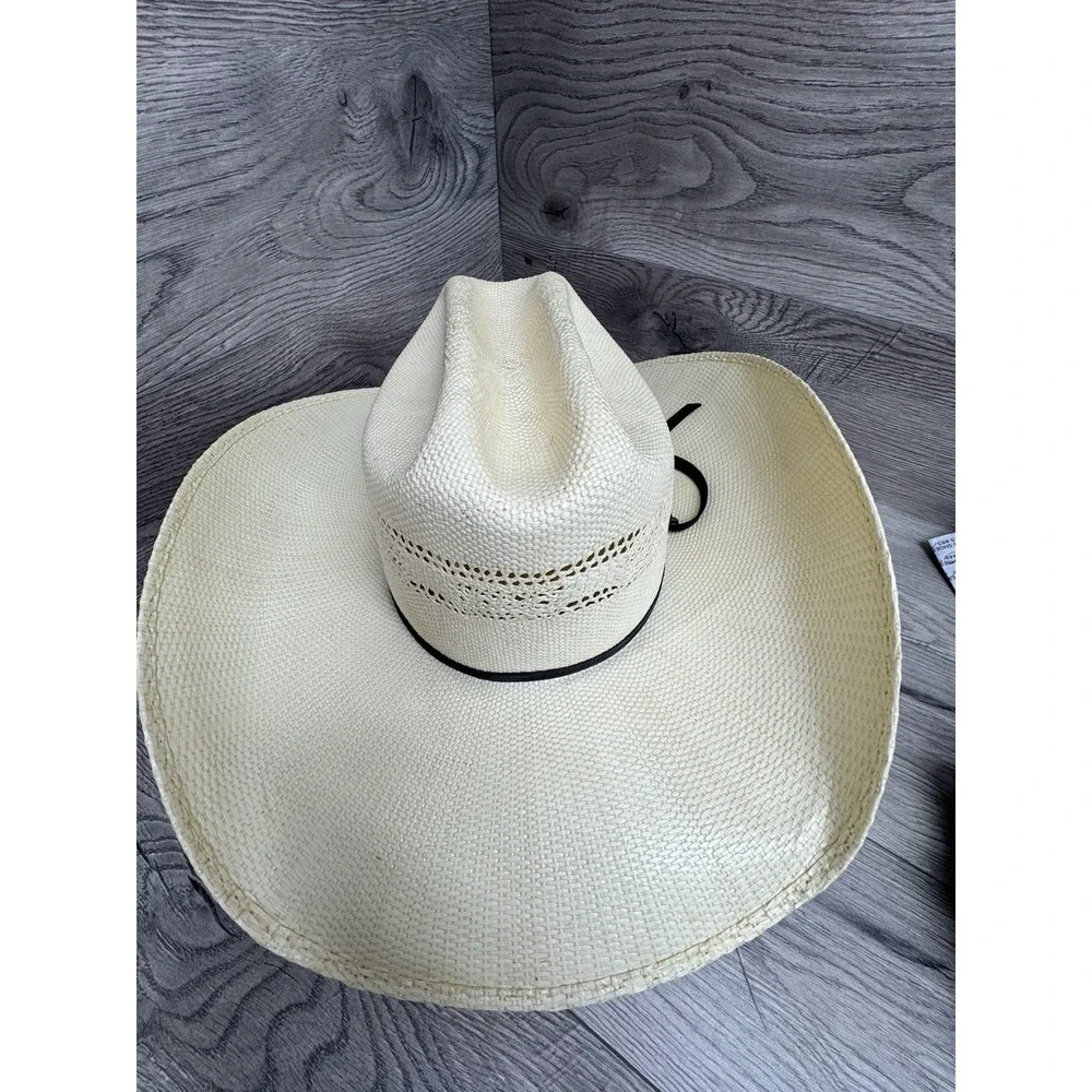 Twister White Straw Western Cowboy Hat 6 7/8 Bangora Made In Mexico